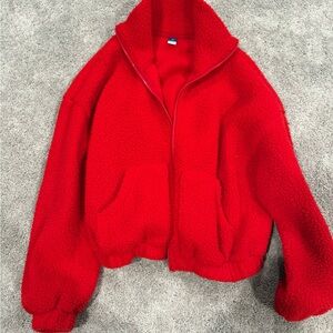 Old navy Cozy Red Fleece Jacket